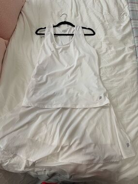 Prince White Performance Tennis Tank and Skirt Set